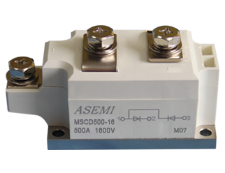 MSCD500-16,MSCD500-12,MSCD400-16,MSCD400-12,  ASEMI單臂串聯整流模塊