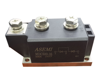 MDC500-16,MDC500-12,MDC400-16,MDC400-12,  ASEMI單臂串聯整流模塊