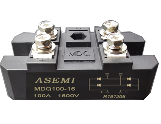 MDQ100-16/MDQ75-16/MDQ60-16/MDQ-50-16，ASEMI單相整流模塊，焊機/醫療設備/直流電機用橋
